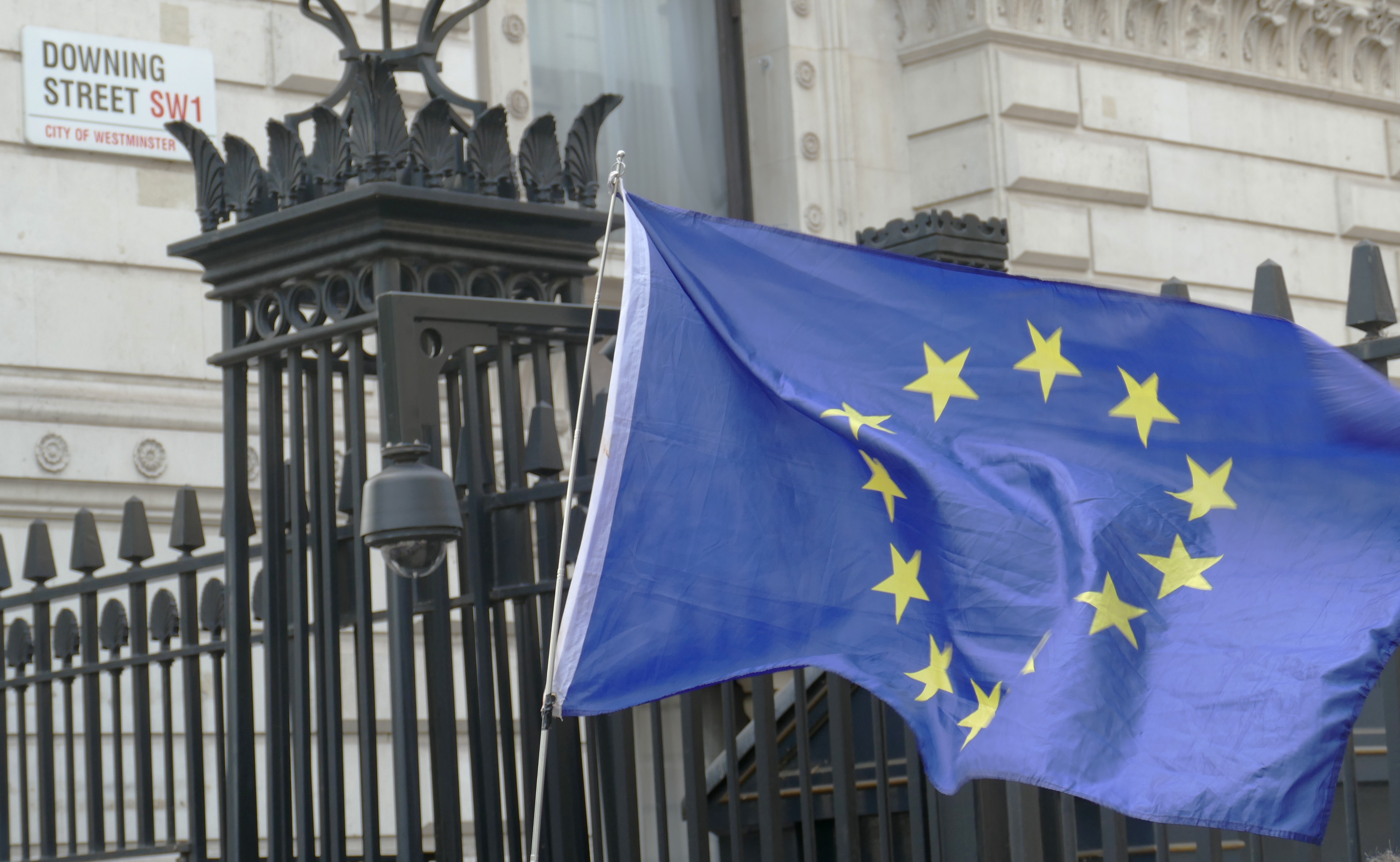 European Flag flying outside Downing Street