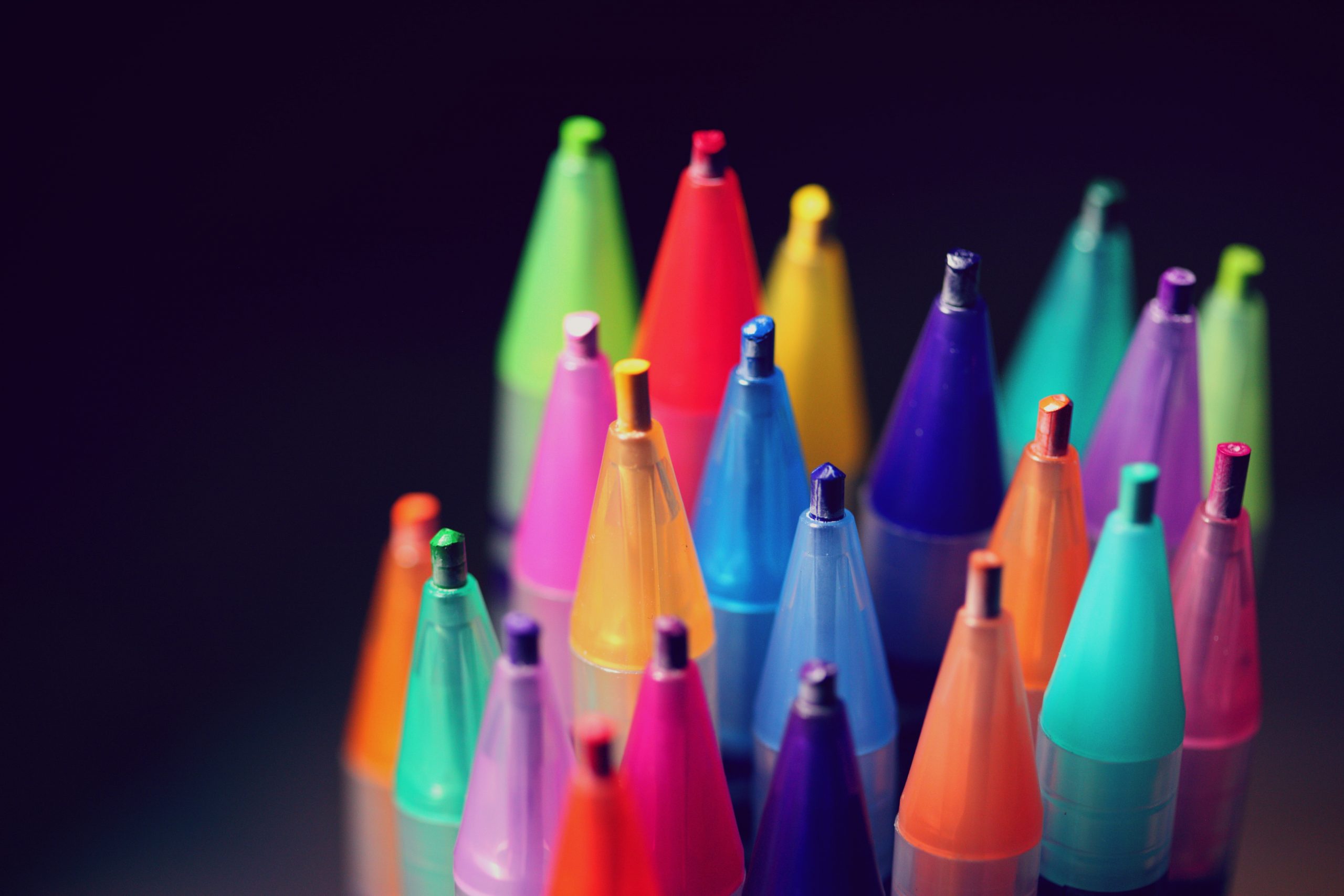 A diverse collection of colourful pencils.