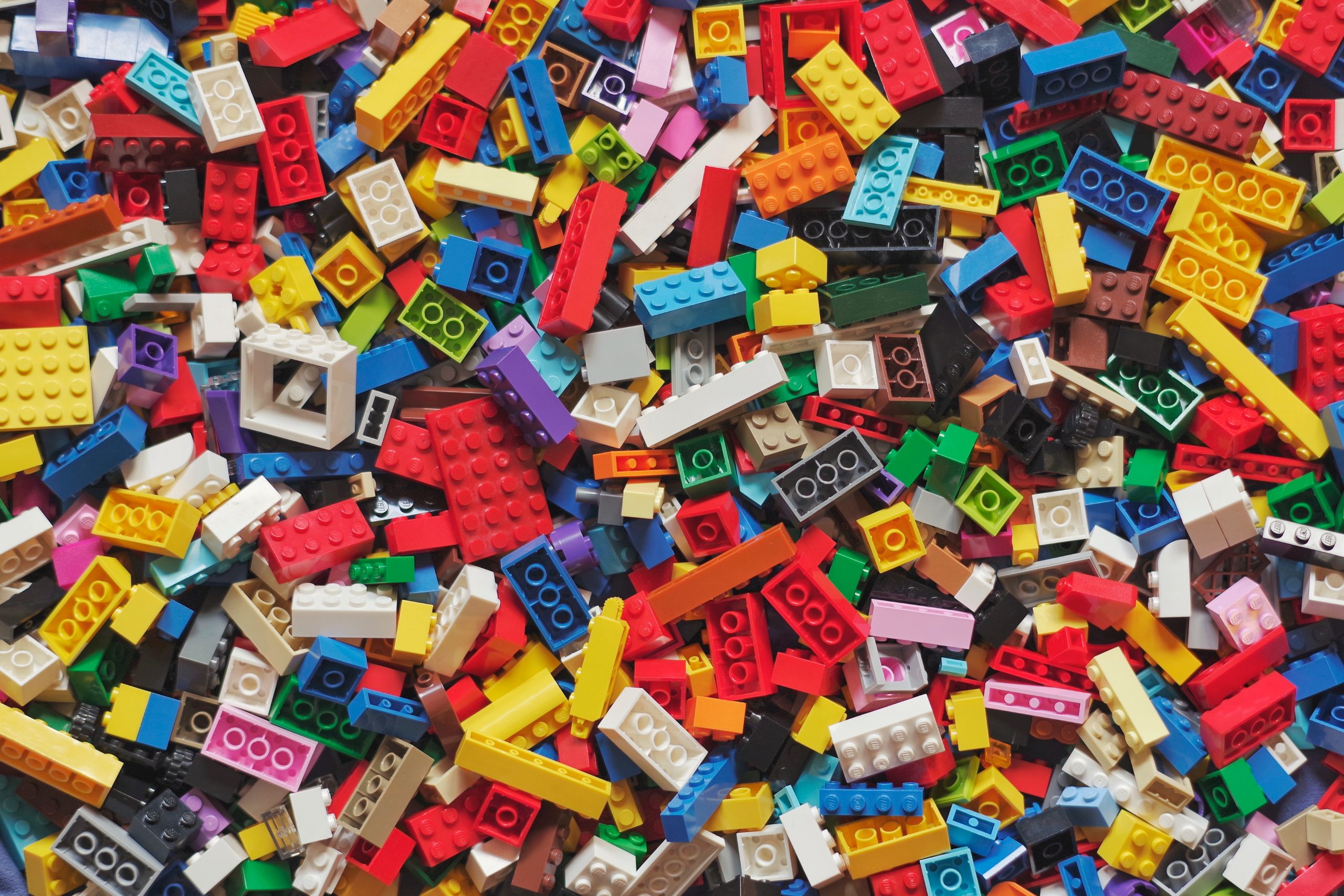 A pile of colourful Lego bricks.